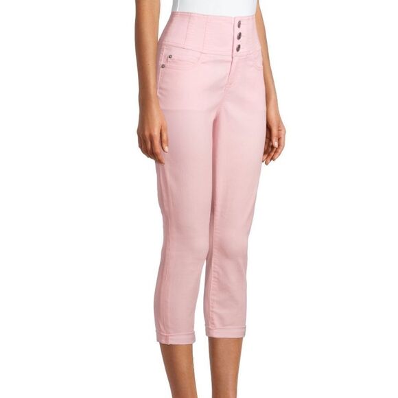 No Boundaries. Like new!! pink high waisted cropped jeans, size juniors,  9 - Picture 1 of 13